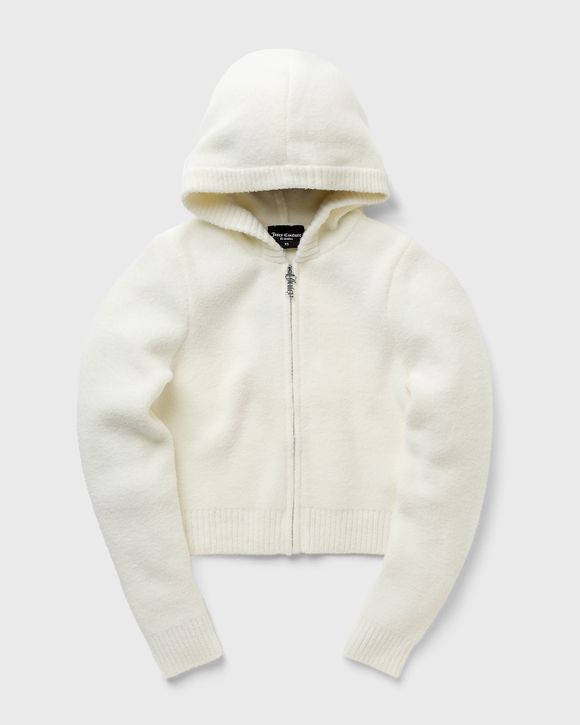 Hollister Women's Size Medium White Ribbed Hoodie