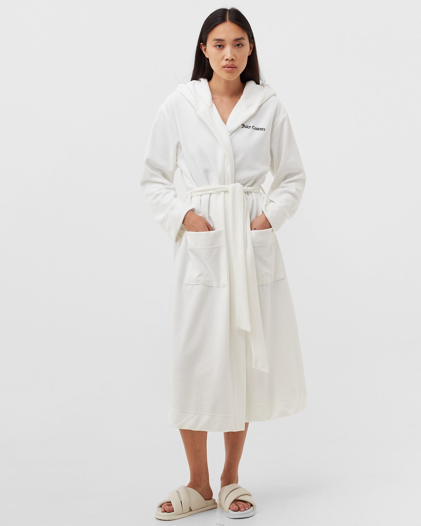 WMNS LONG BATH ROBE WITH HOOD