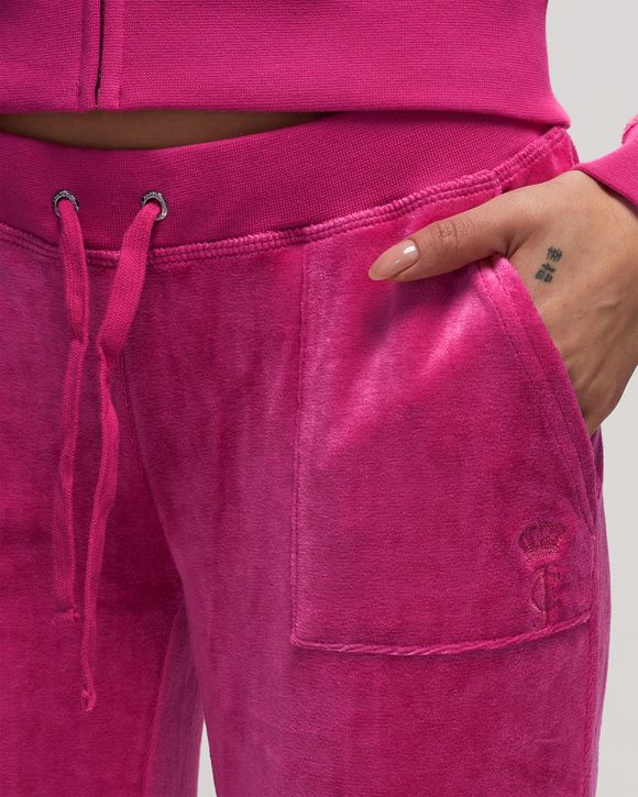 Pink Juicy Couture Girls Diamante Velour Bootcut Joggers - Get The Label