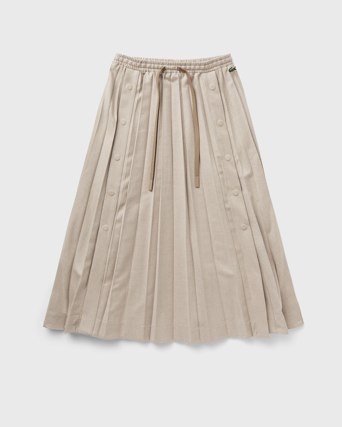★LACOSTE★ Women's flannel long pleated skirt beige JF4187- Long Pleated Flannel Skirt Beige | Lacoste