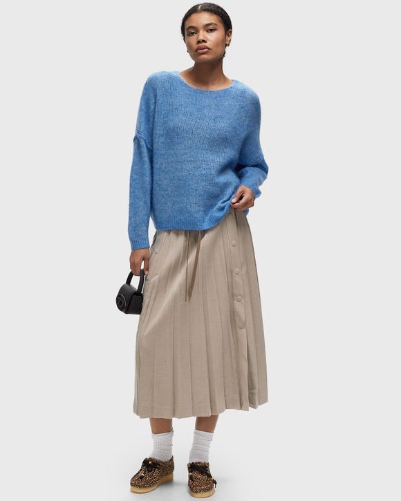 ★LACOSTE★ Women's flannel long pleated skirt beige JF4187- Long Pleated Flannel Skirt Beige | Lacoste