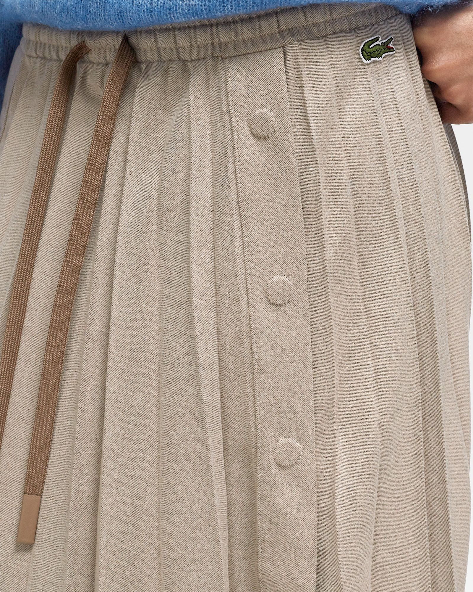 LOGO PLEATED FLANNEL SKIRT