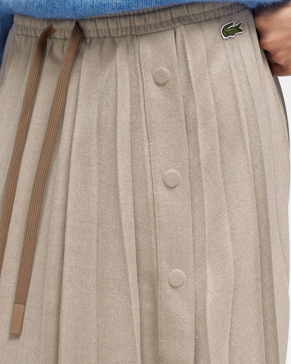 LOGO PLEATED FLANNEL SKIRT