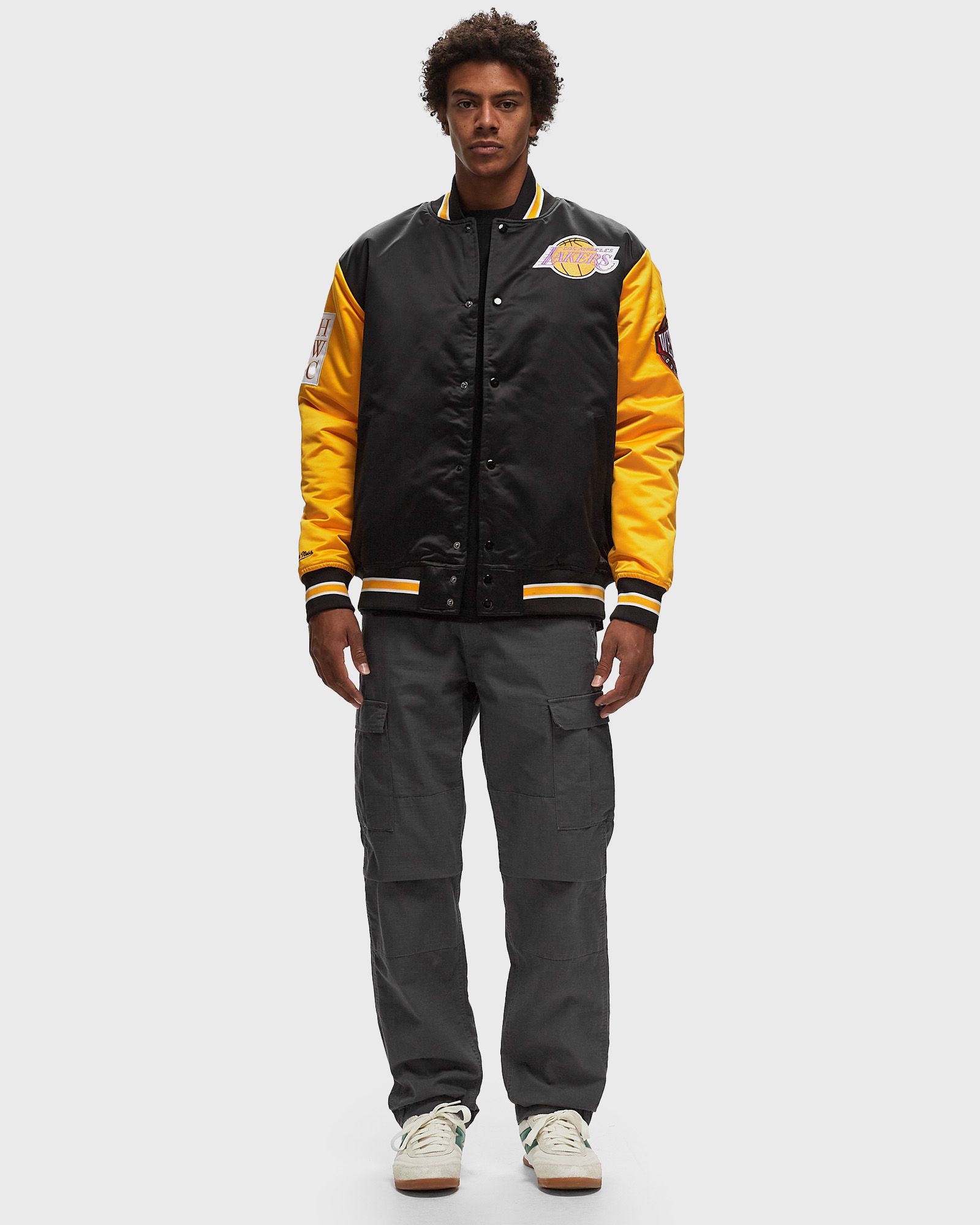 NBA PRIMETIME HEAVYWEIGHT SATIN JACKET VINTAGE LOGO LOS ANGELES LAKERS