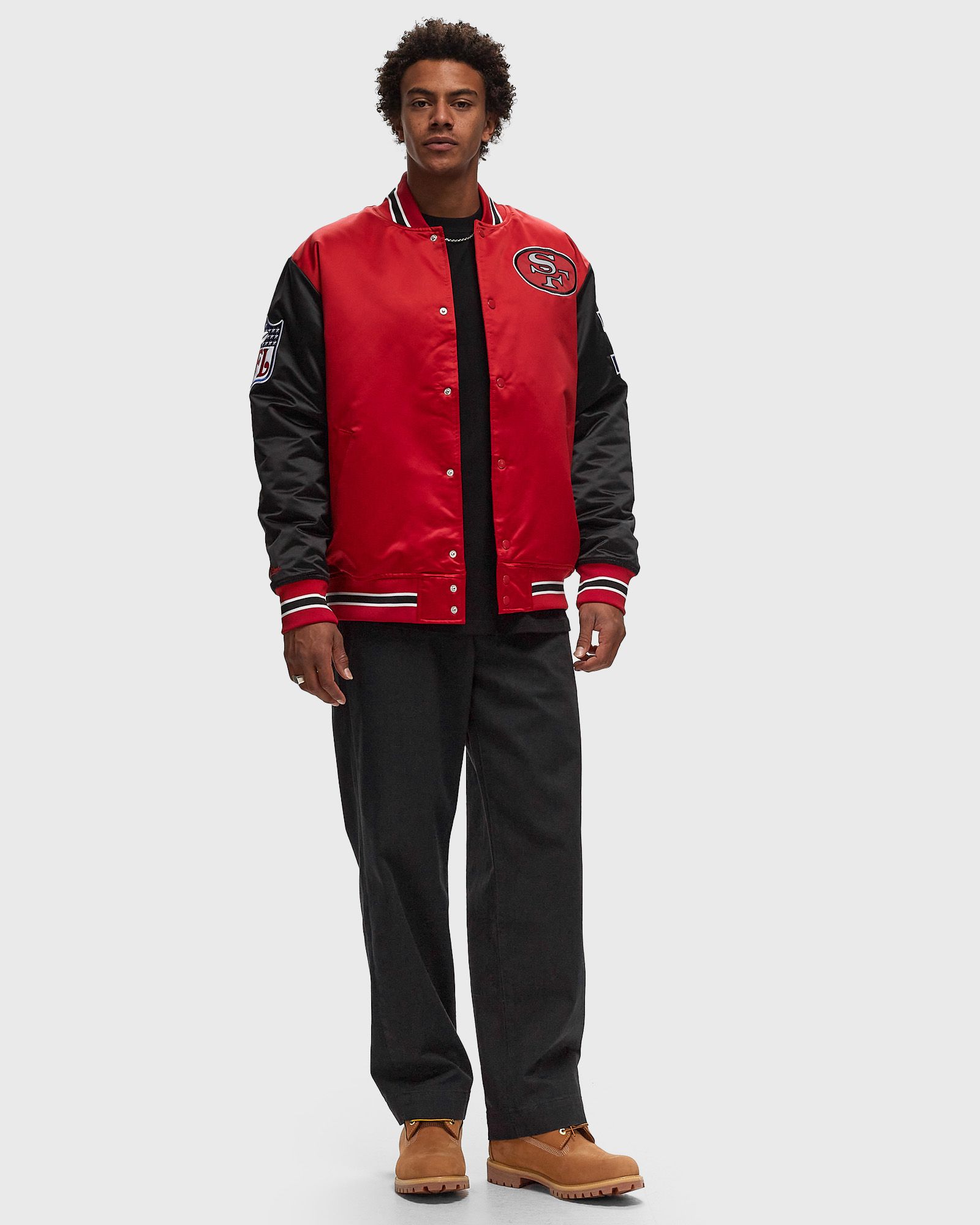 NFL PRIMETIME HEAVYWEIGHT SATIN JACKET VINTAGE LOGO SAN FRANCISCO 49ERS