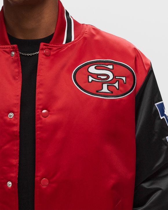 Mitchell & Ness NFL PRIMETIME HEAVYWEIGHT SATIN JACKET VINTAGE LOGO SAN FRANCISCO 49ERS Black/Red | BSTN Store Mitchell & Ness NFL PRIMETIME HEAVYWEIGHT SATIN JACKET VINTAGE LOGO SAN FRANCISCO 49ERS Black/Red | BSTN Store