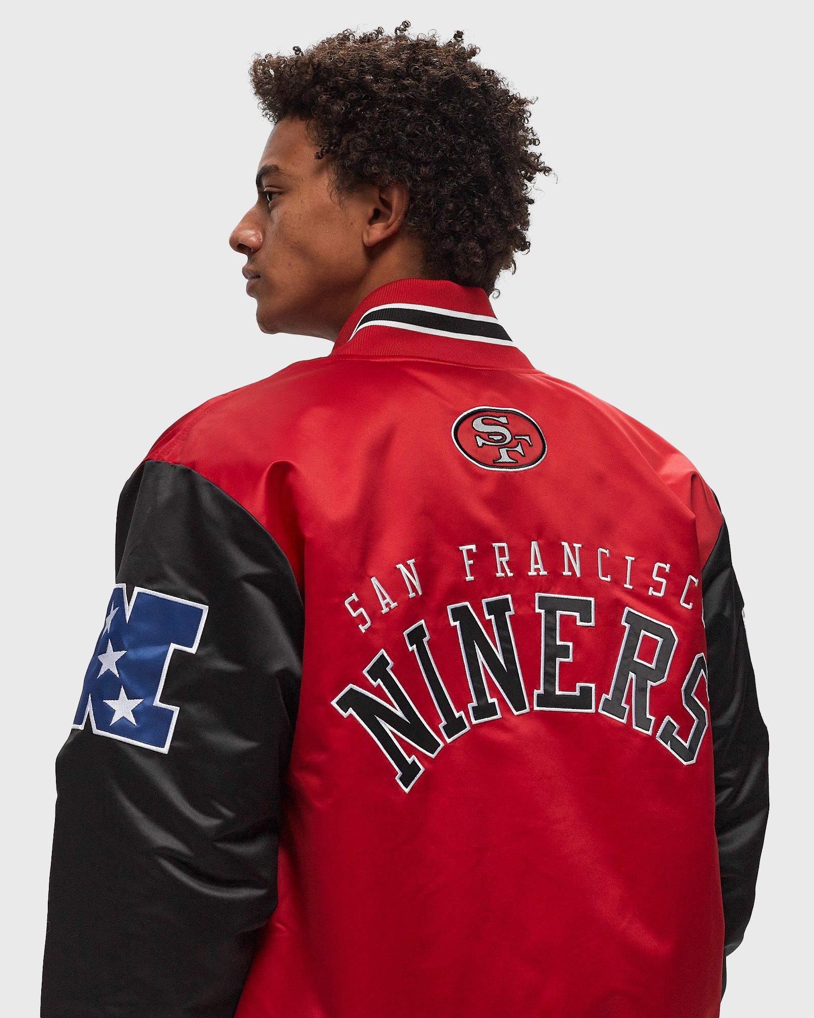 NFL PRIMETIME HEAVYWEIGHT SATIN JACKET VINTAGE LOGO SAN FRANCISCO 49ERS