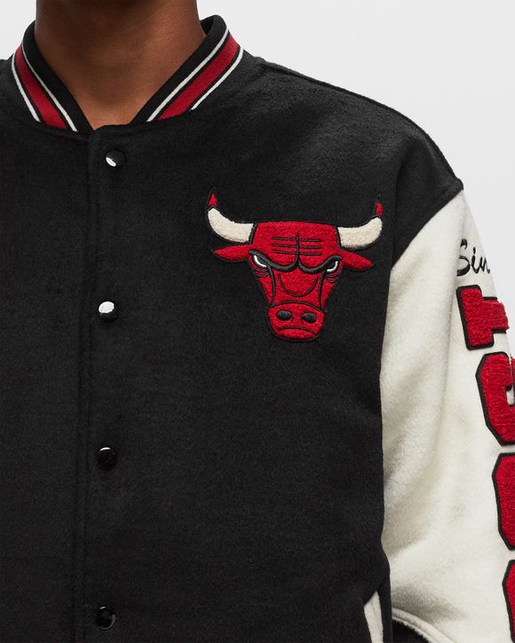 NBA TEAM HISTORY VARSITY JACKET VINTAGE LOGO CHICAGO BULLS