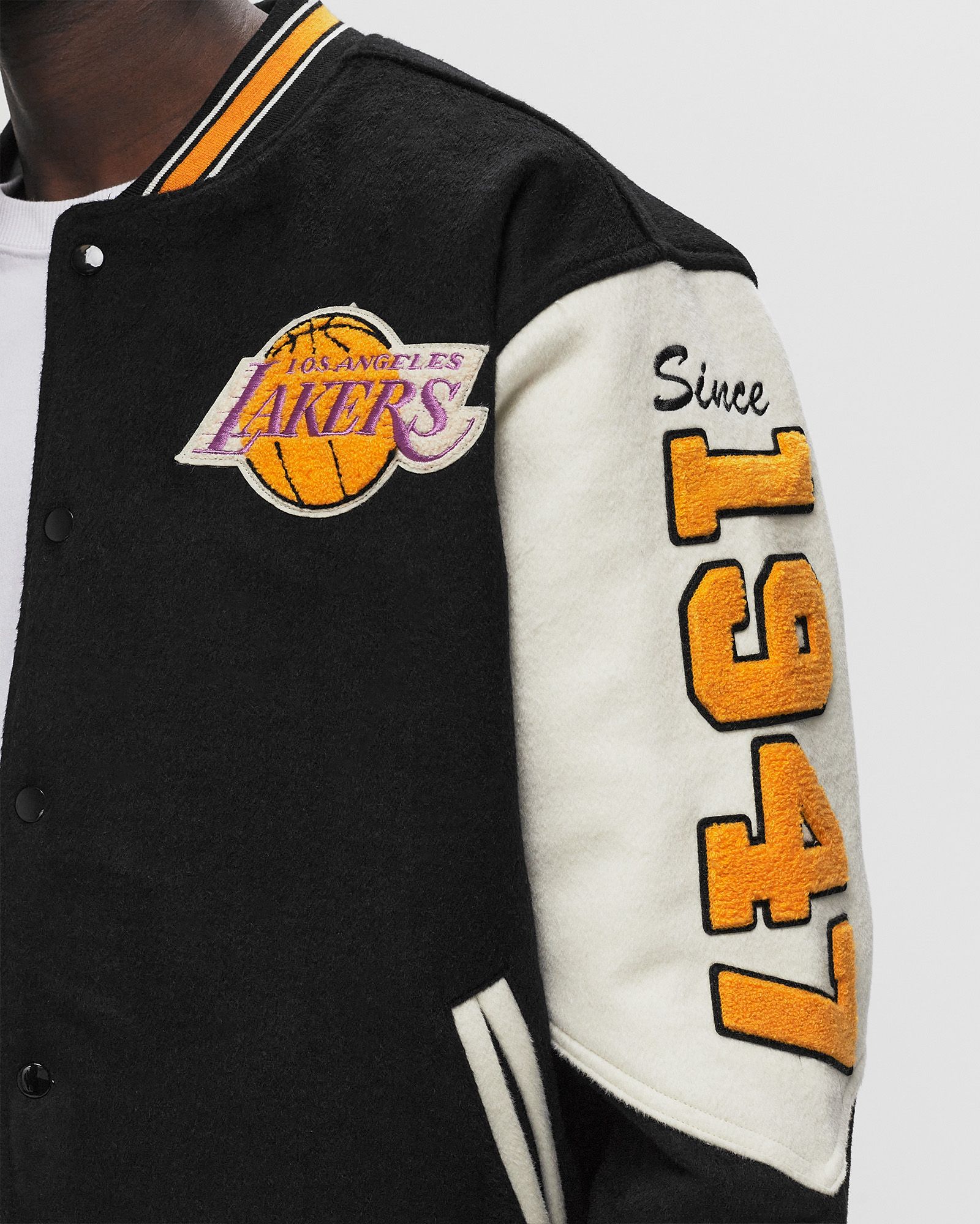 NBA TEAM HISTORY VARSITY JACKET VINTAGE LOGO LOS ANGELES LAKERS