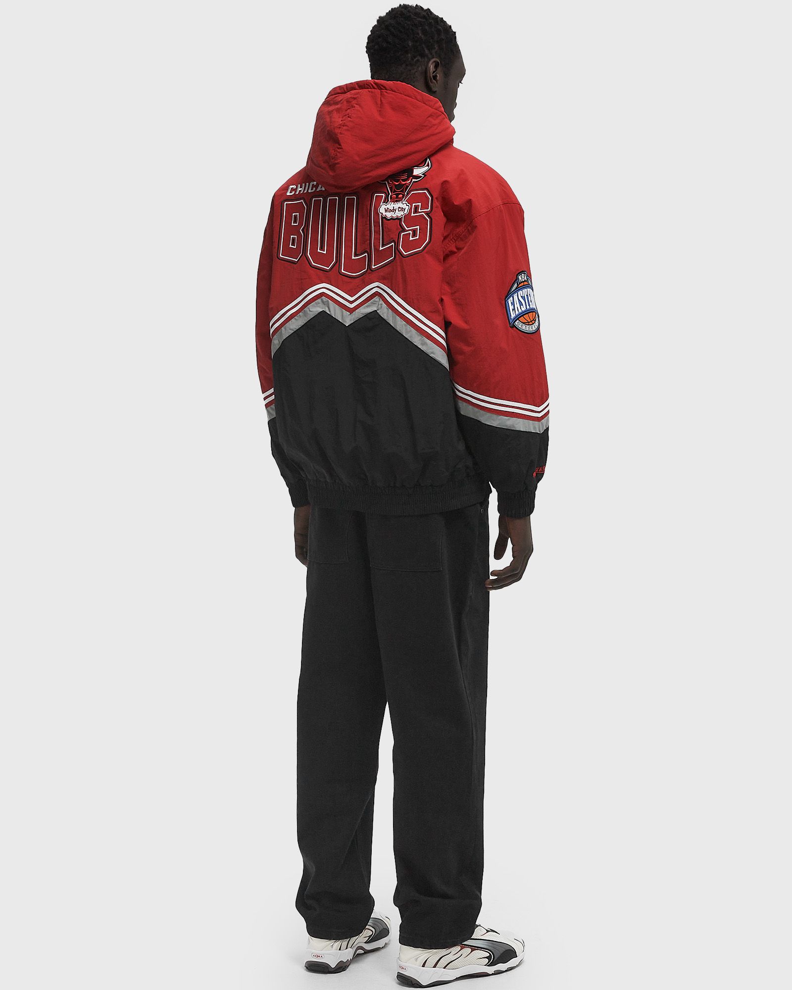 NBA THROW IT BACK RETRO JACKET VINTAGE LOGO CHICAGO BULLS