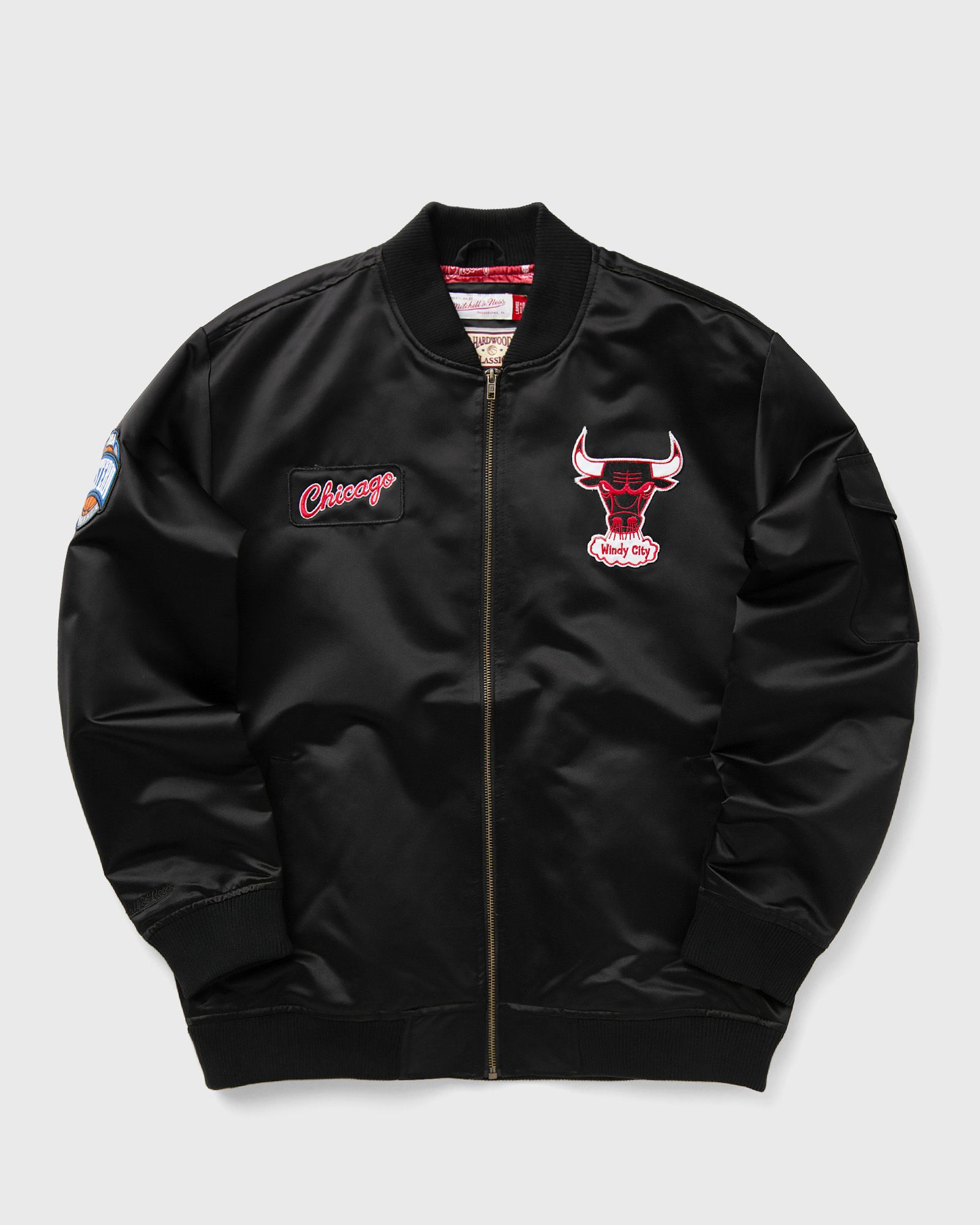 NBA TEAM LEADER SATIN BOMBER VINTAGE LOGO CHICAGO BULLS