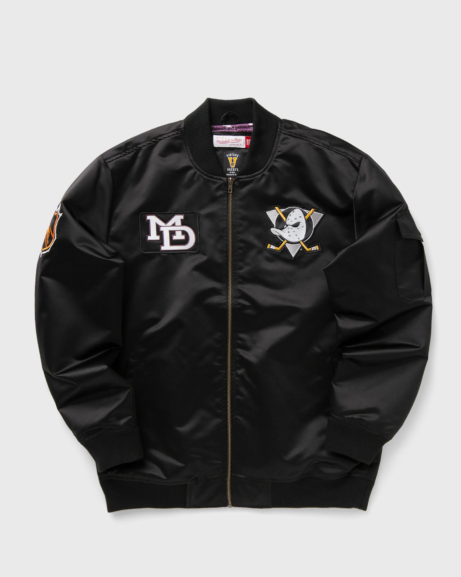 NHL TEAM LEADER SATIN BOMBER VINTAGE LOGO ANAHEIM DUCKS