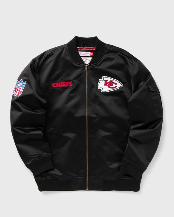 NFL TEAM LEADER SATIN BOMBER VINTAGE LOGO KANSAS CITY CHIEFS