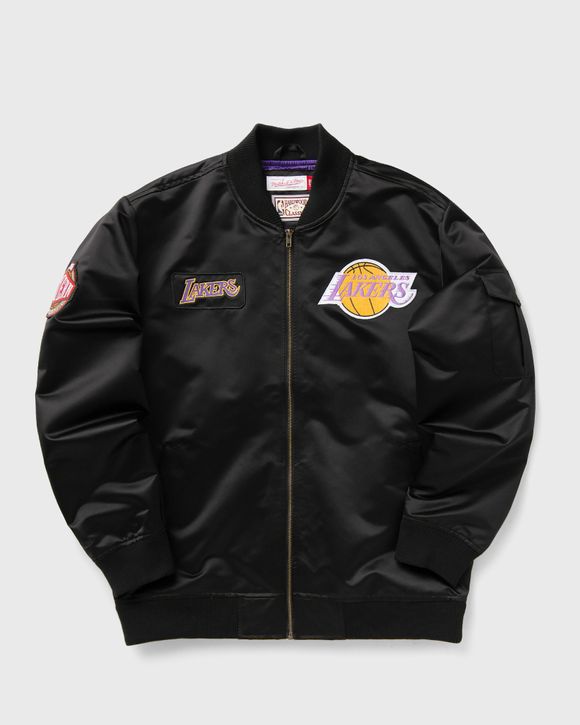NBA TEAM LEADER SATIN BOMBER VINTAGE LOGO LOS ANGELES LAKERS