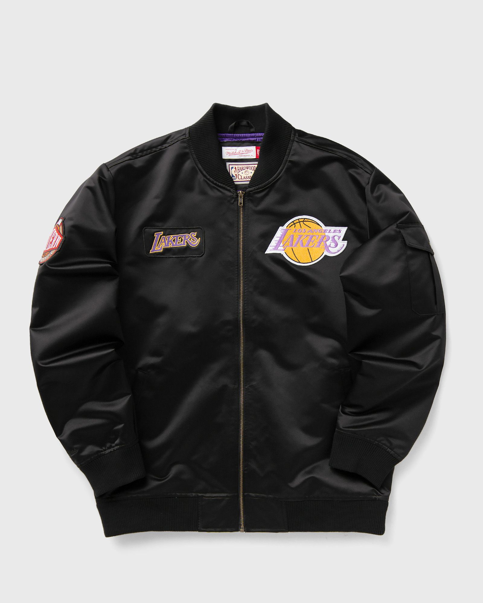 NBA TEAM LEADER SATIN BOMBER VINTAGE LOGO LOS ANGELES LAKERS