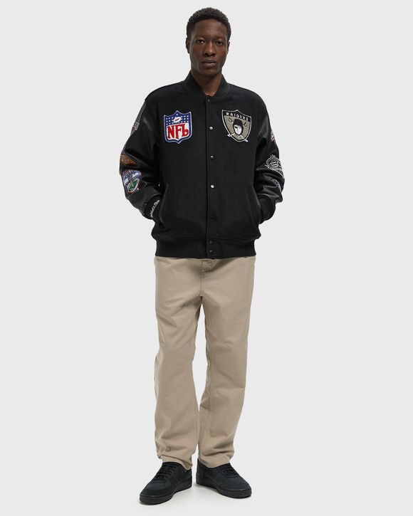 Thumbnail - NFL BLACK OUT COLLECTION VARSITY JACKET VINTAGE LOGO LAS VEGAS RAIDERS