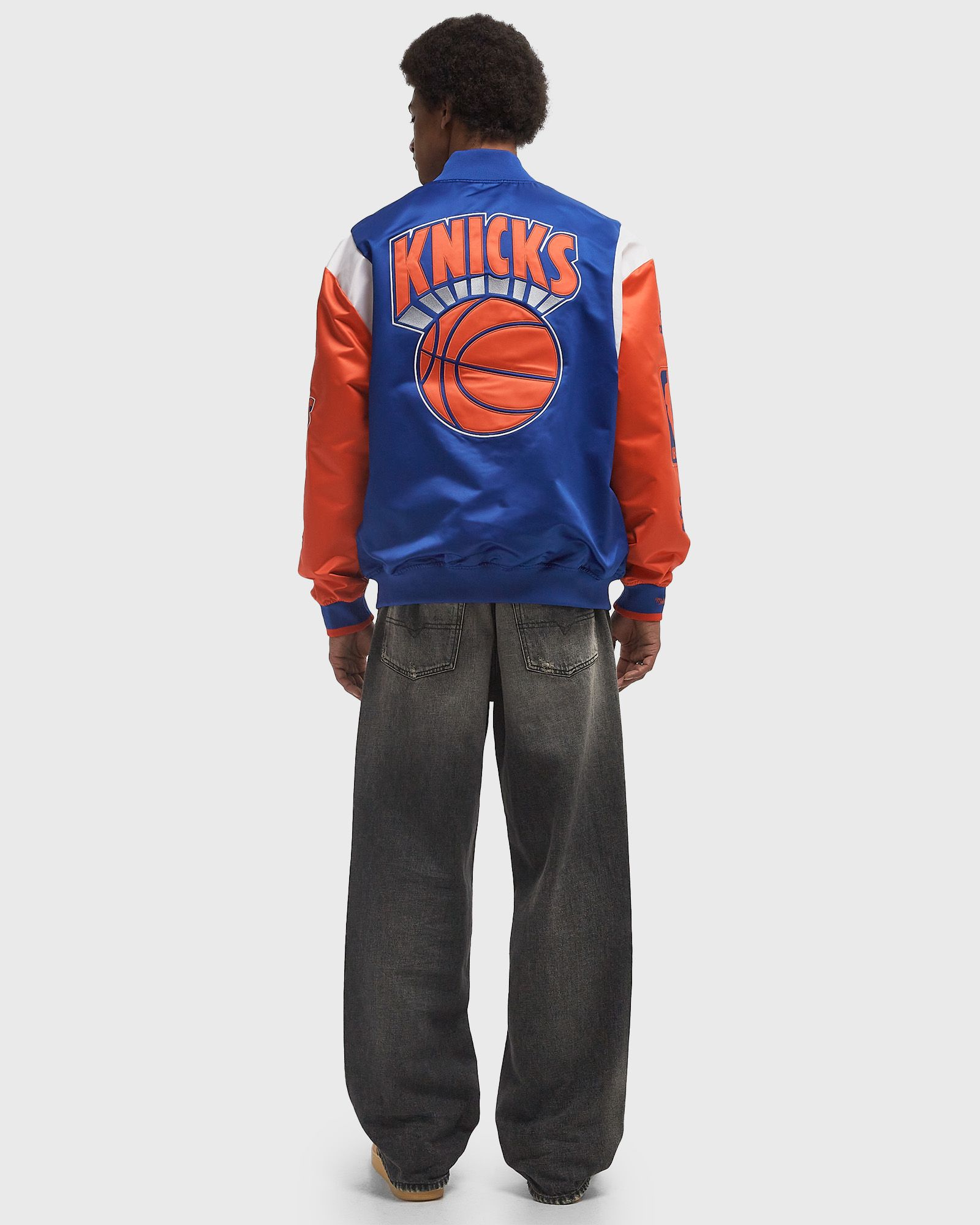 NBA TEAM ORIGINS SATIN JACKET VINTAGE LOGO NEW YORK KNICKS