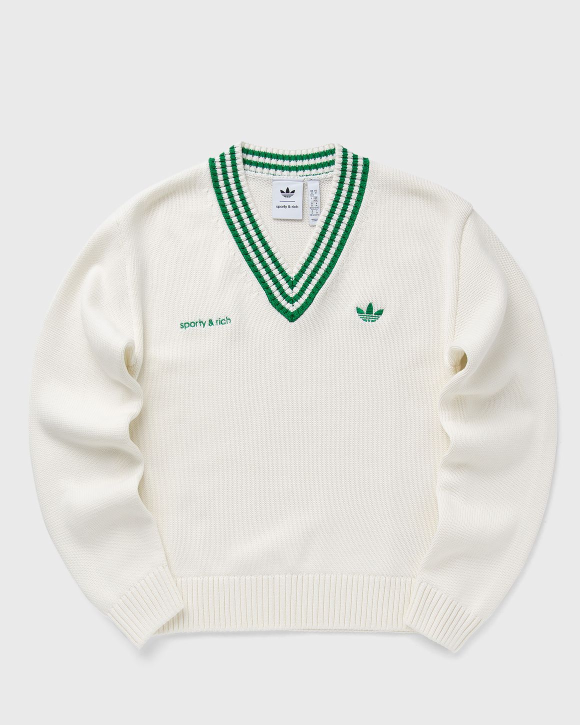 adidas Originals x Sporty & Rich V-Neck Sweatshirt Cream