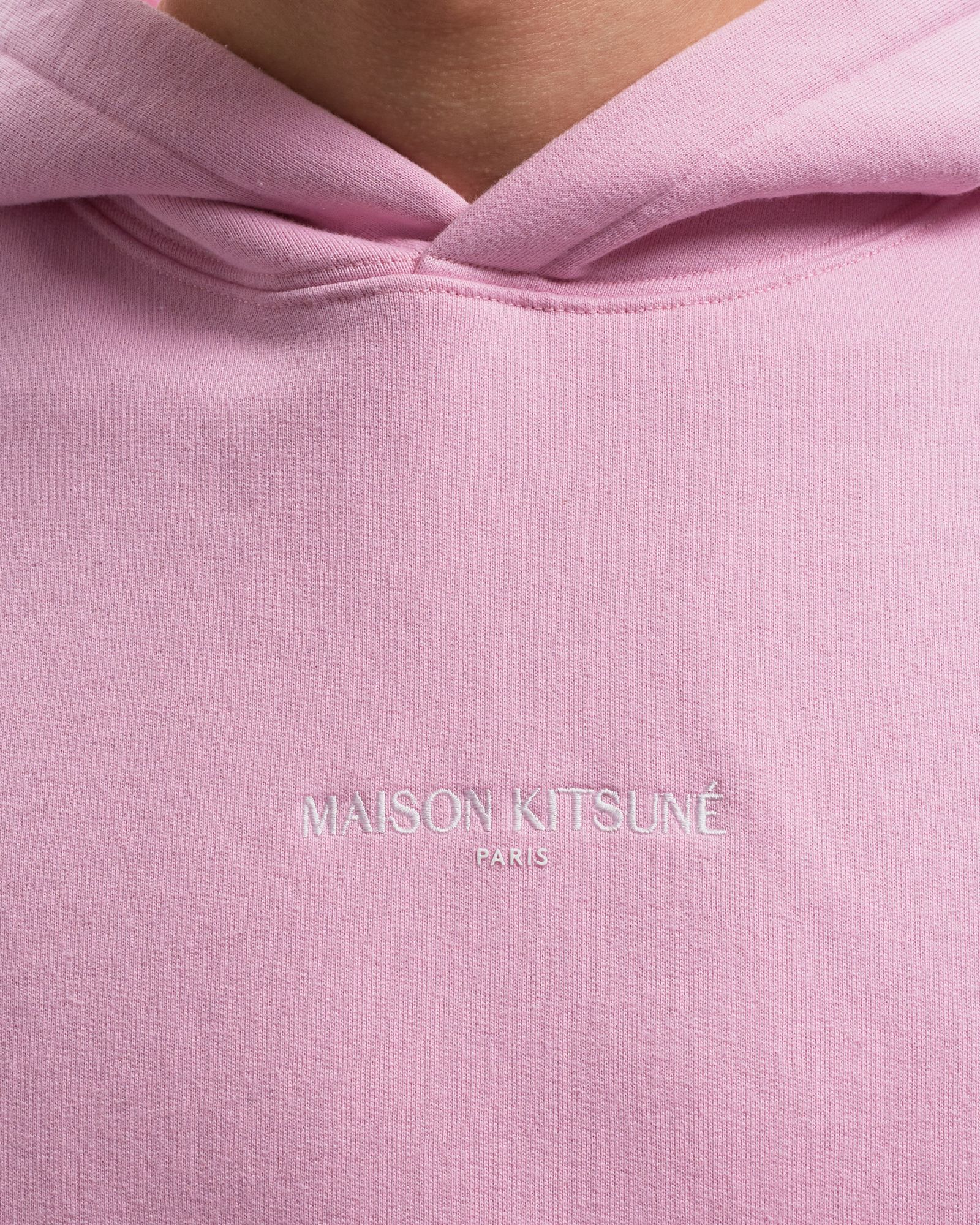 MAISON KITSUNE EMBROIDERED CORDLESS HOODIE