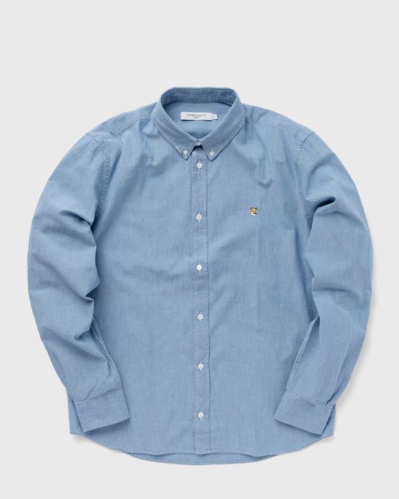 Maison Kitsune FOX HEAD EMBROIDERY CLASSIC SHIRT Blue - INDIGO BLUE