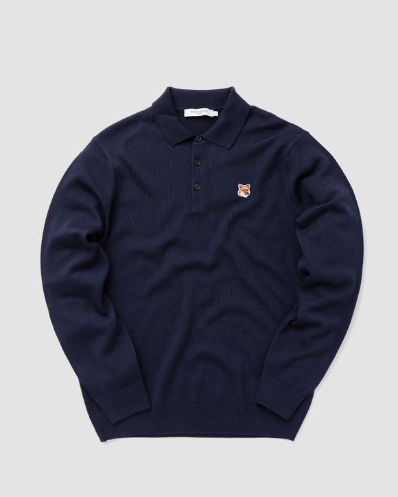 Maison Kitsune FOX HEAD PATCH POLO JUMPER Blue - NAVY BLUE