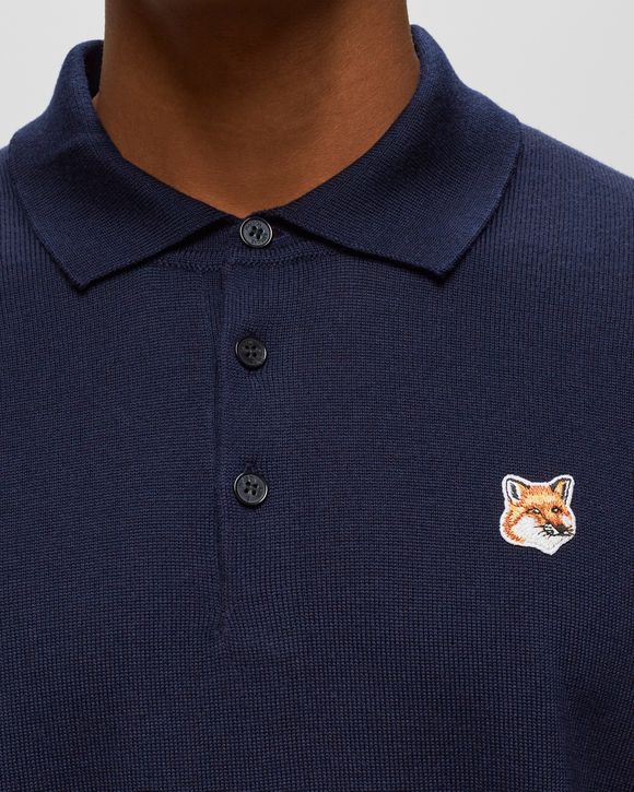 Maison Kitsune FOX HEAD PATCH POLO JUMPER Blue - NAVY BLUE