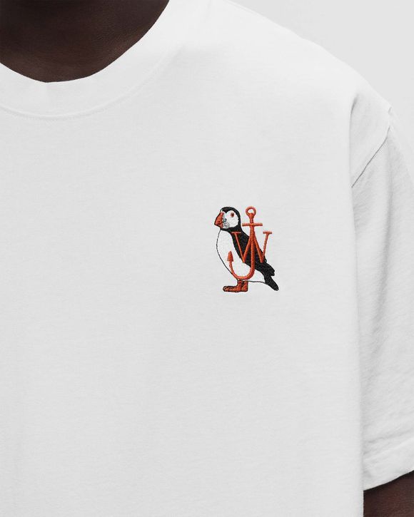 ★J W ANDERSON★ Puffin embroidery short sleeve t-shirt whit JW Anderson PUFFIN EMBROIDERY T-SHIRT White | BSTN Store