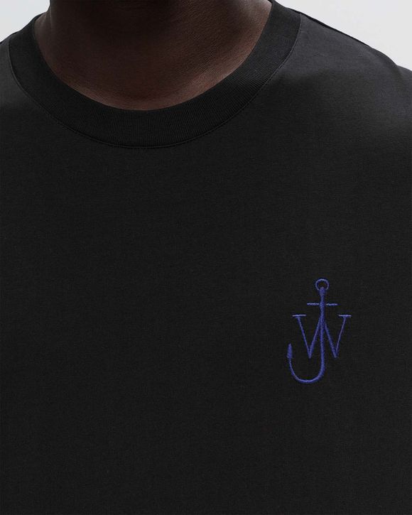 ★J W ANDERSON★ Anchor logo embroidery back print short sle JW Anderson ANCHOR EMBROIDERY BACK PRINT T-SHIRT Black