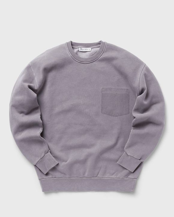★J W ANDERSON★ Logo Pocket Sweatshirt Gray JW0074PG1192929 JW Anderson FADED LOGO POCKET SWEATSHIRT Purple | BSTN Store