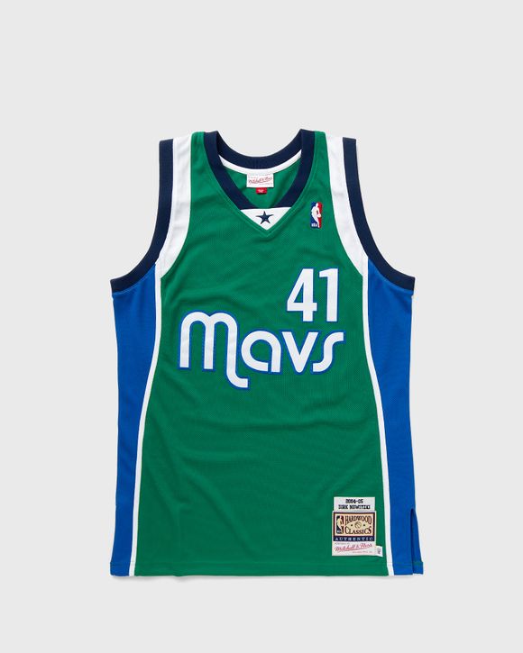 Mitchell Ness NBA AUTHENTIC JERSEY DALLAS MAVERICKS DARK ALTERNATE 2004 DIRK NOWITZKI 41 Green BSTN Store