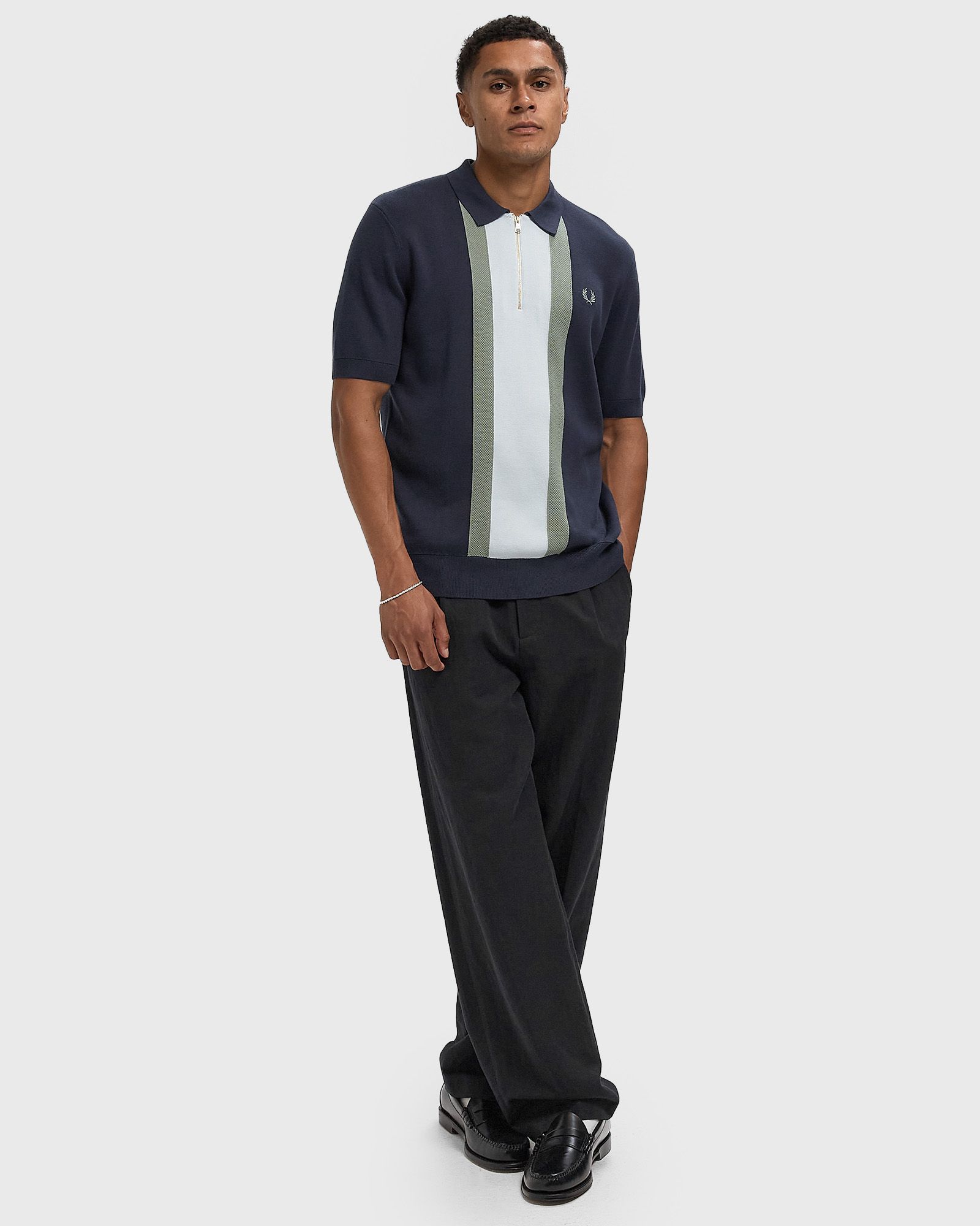 TEXTURED STRIPE KNITTED SHIRT