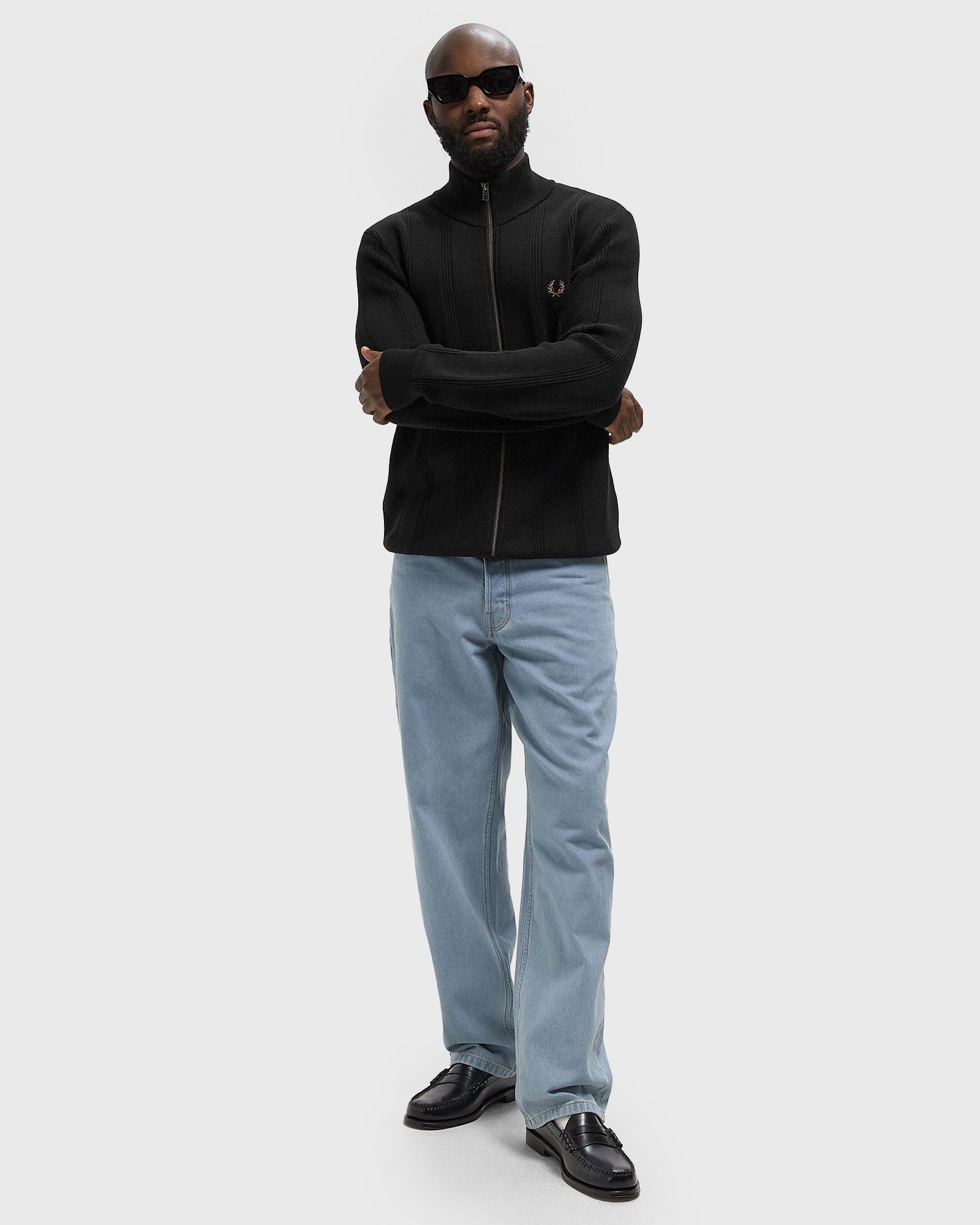 TEXTURED ZIP THROUGH CARDIGAN