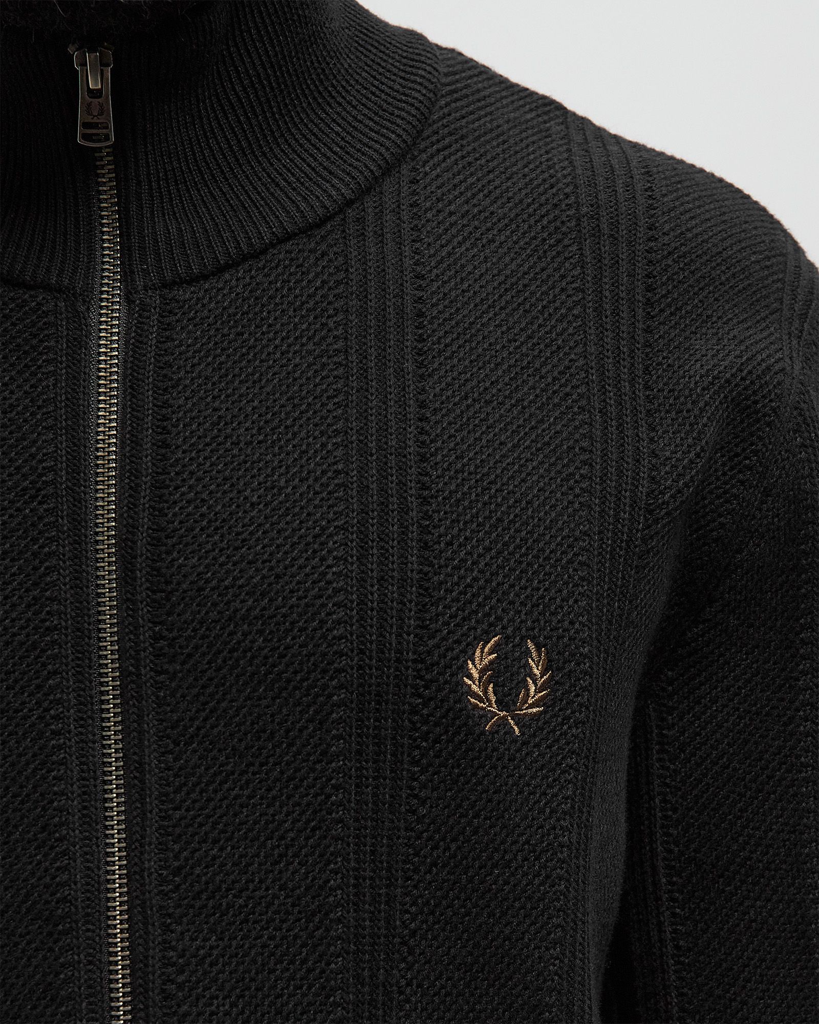 TEXTURED ZIP THROUGH CARDIGAN