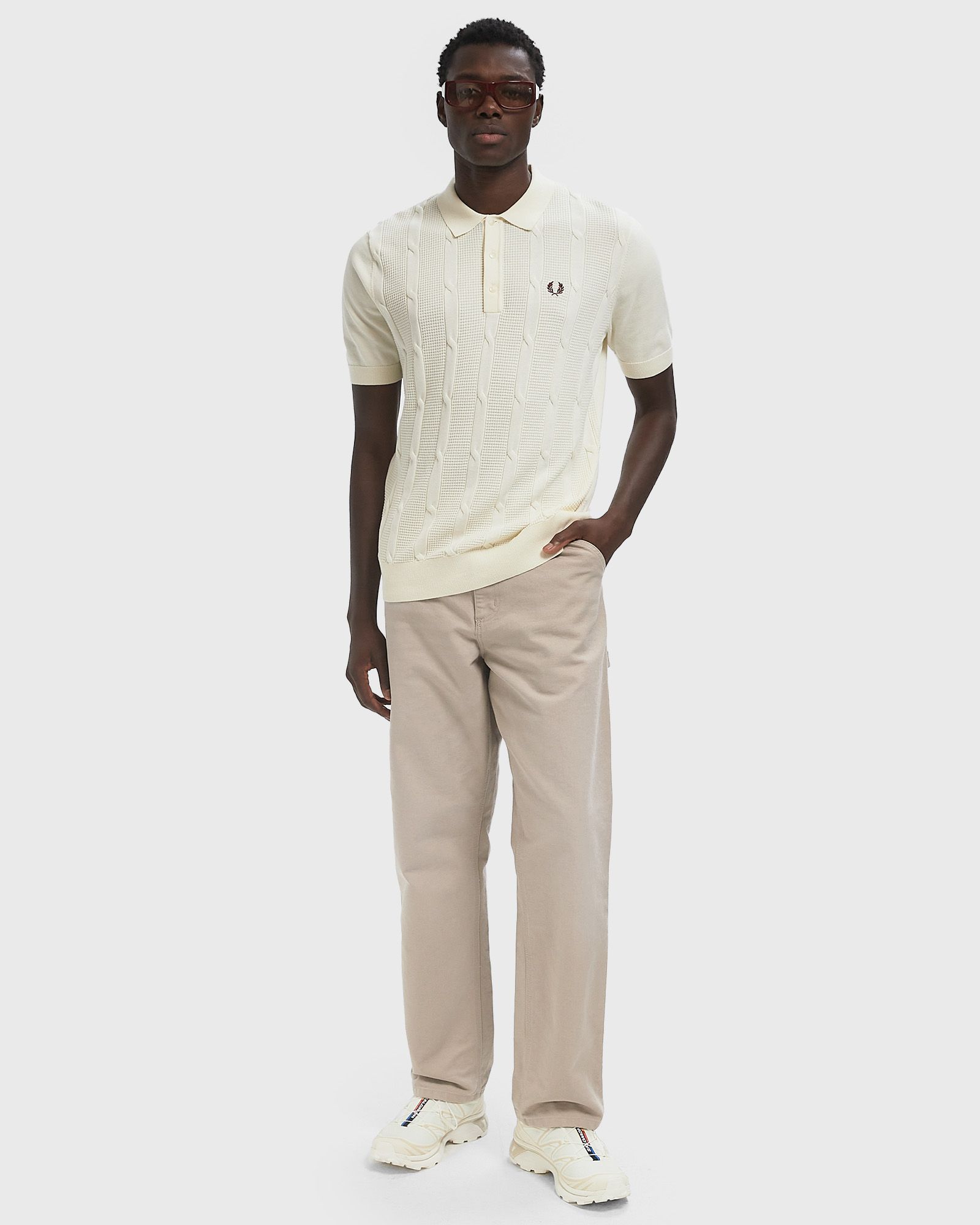 TEXTURED CABLE KNIT SHIRT