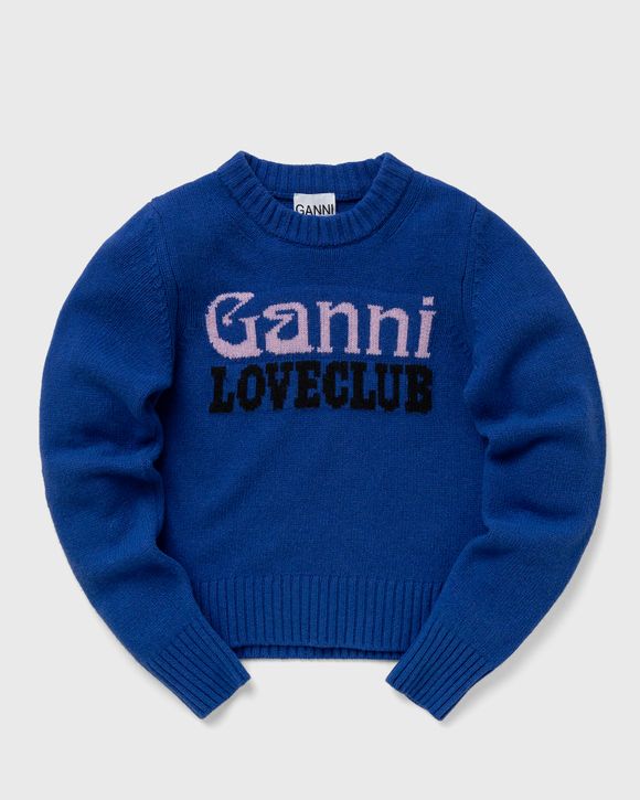 Ganni WMNS Graphic O neck Pullover Blue BSTN Store