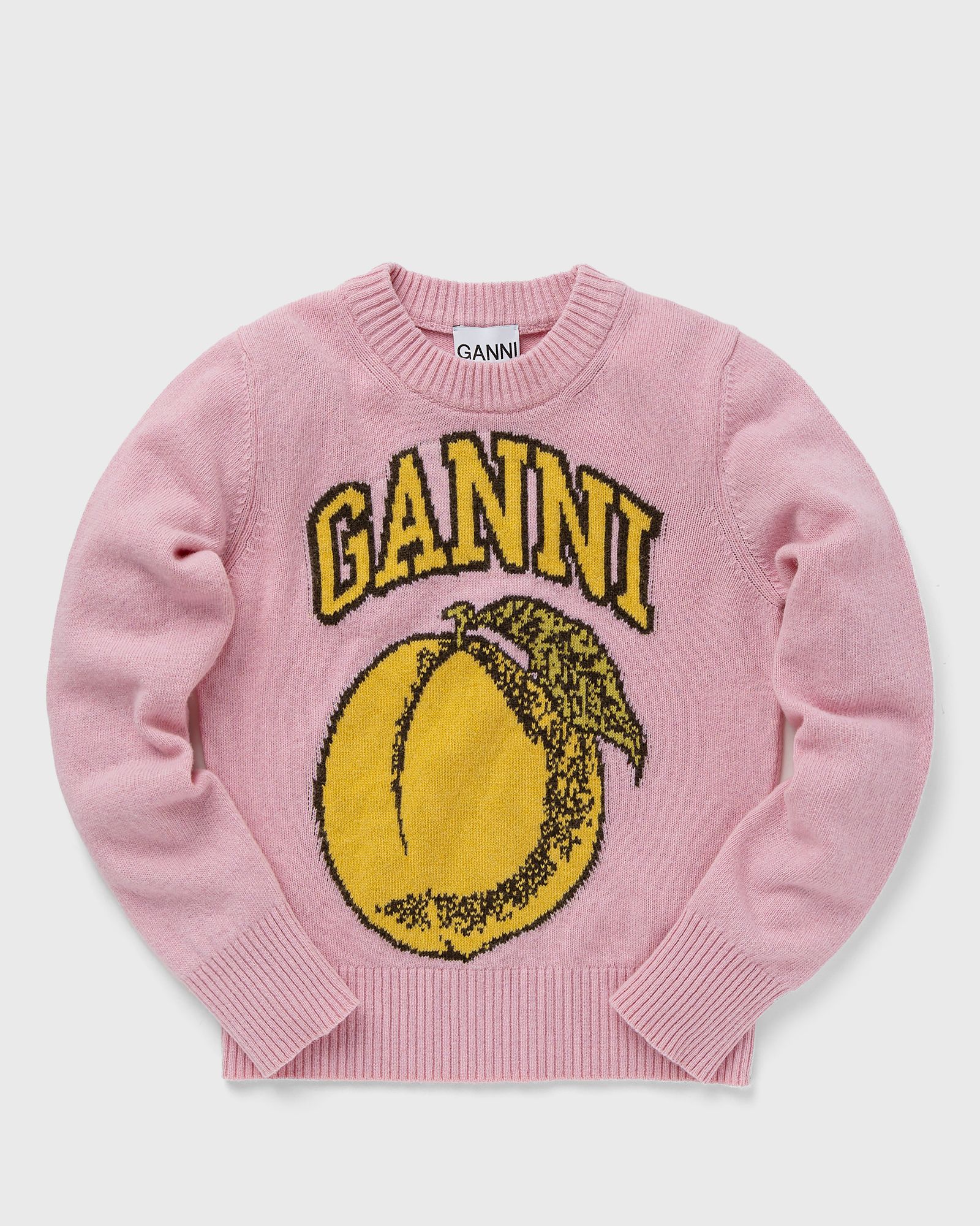 Graphic O-neck Pullover Peach