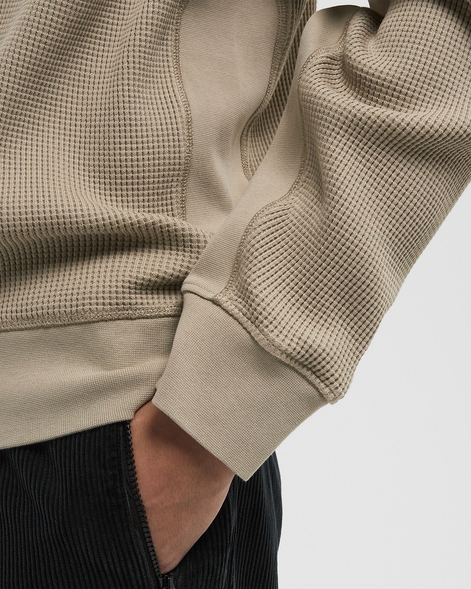 ORGANIC COTTON WAFFLE FLEECE CREWNECK SWEATSHIRT