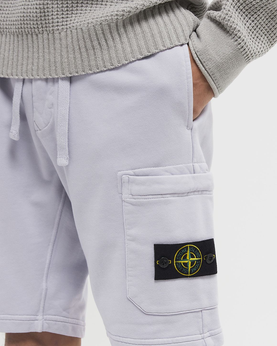 Stone Island ORGANIC COTTON FLEECE CARGO BERMUDA SHORTS Purple LILAC