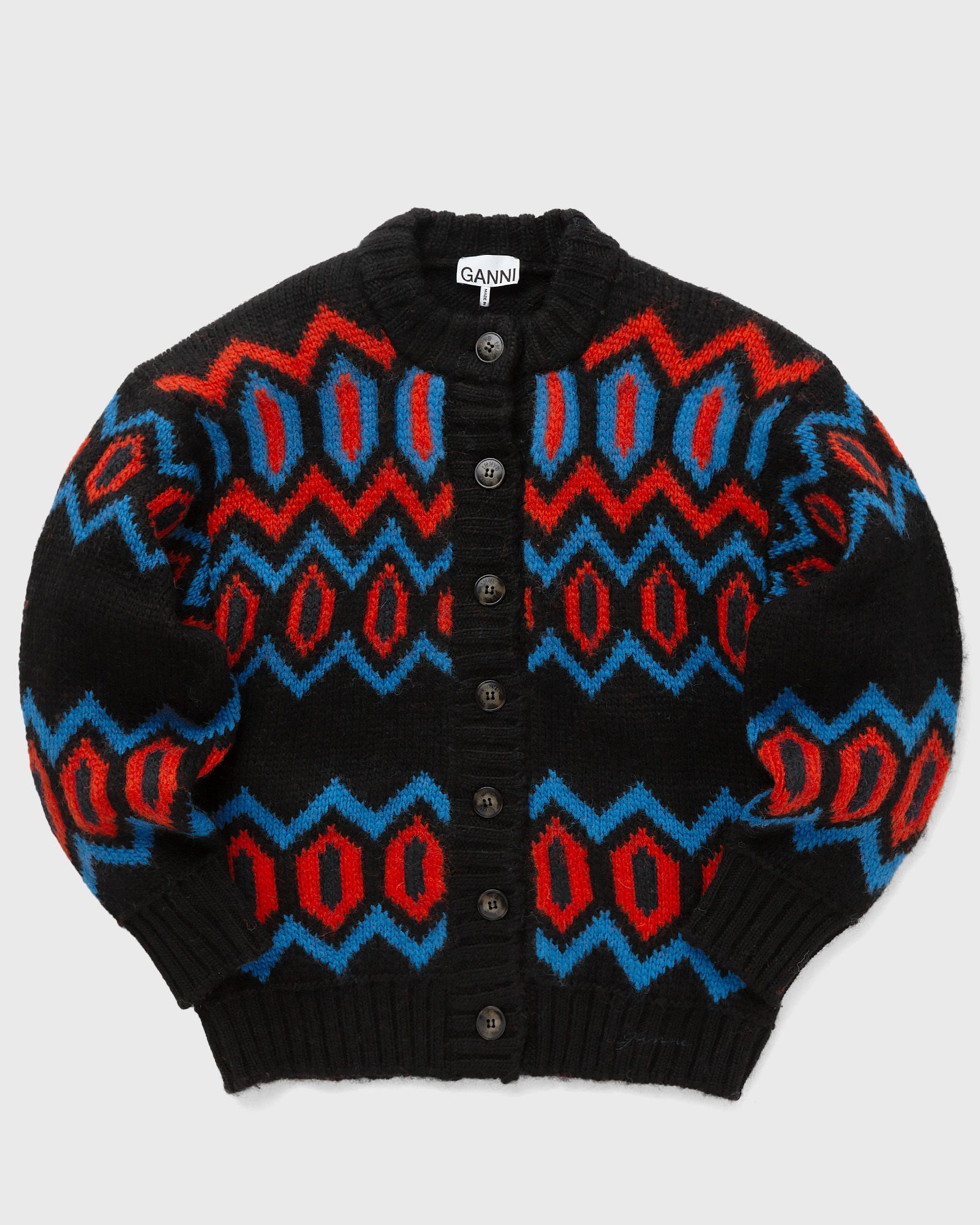 Chunky Graphic Wool Cardigan