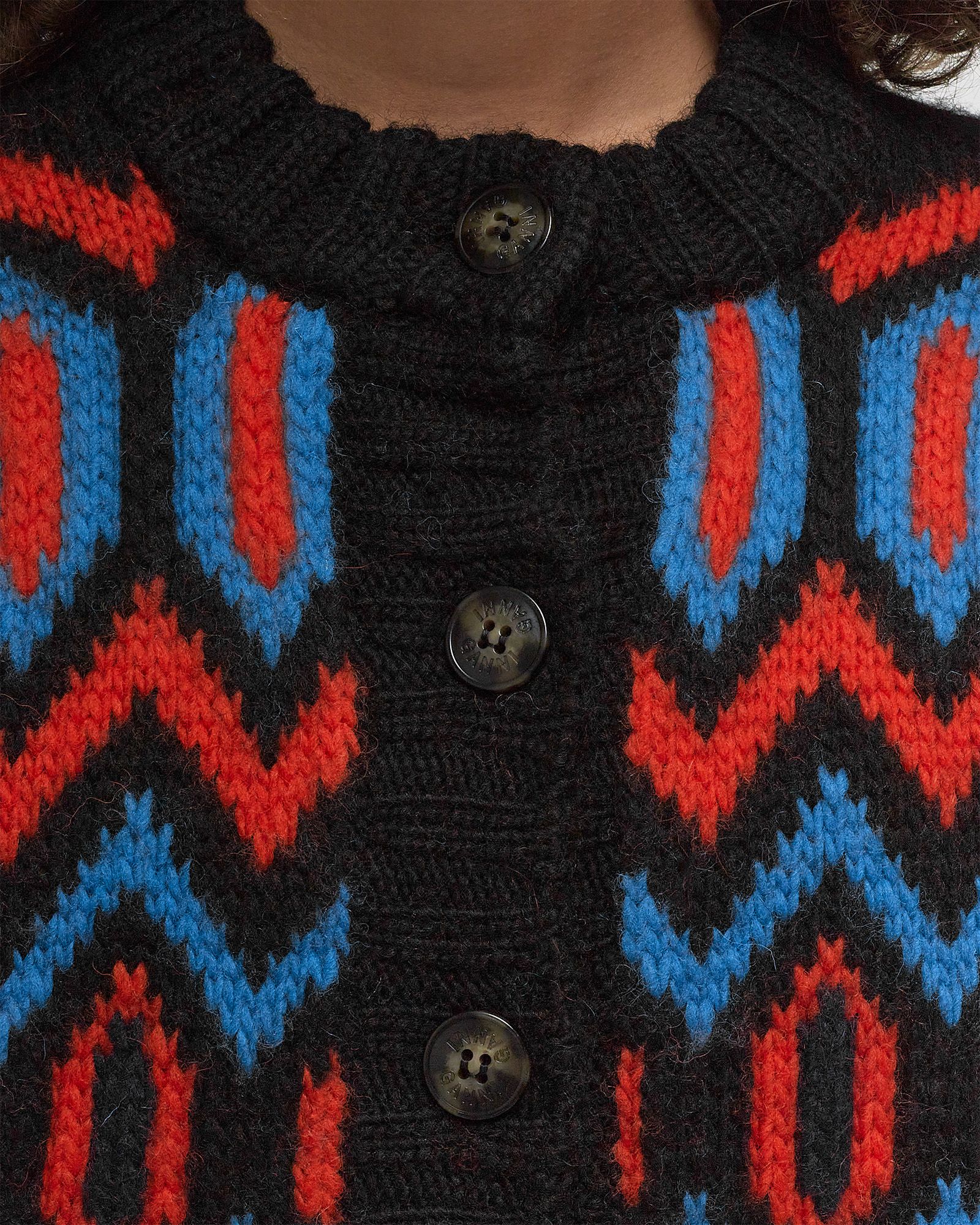 Chunky Graphic Wool Cardigan