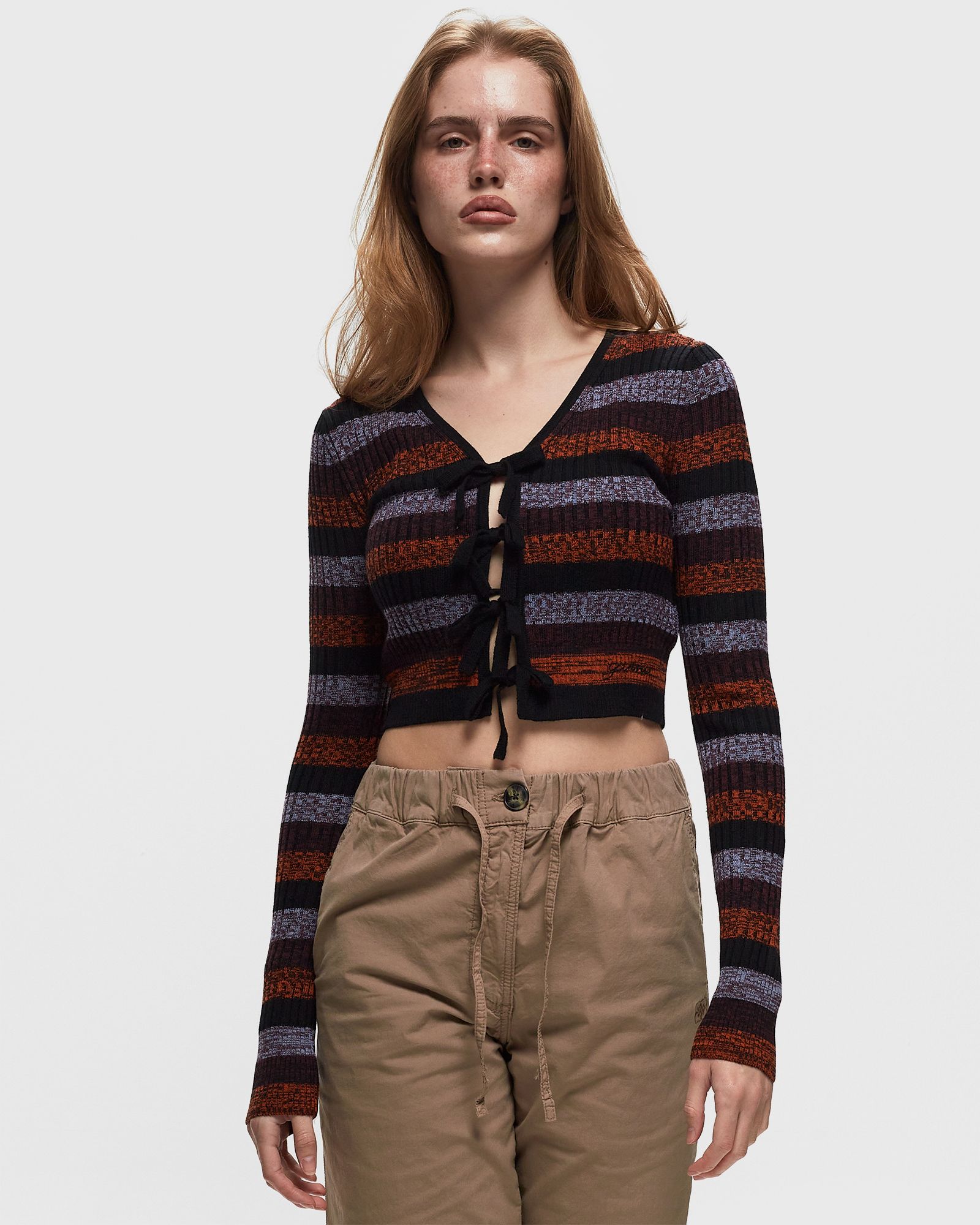 Sprayed Merino Rib Cropped Cardigan