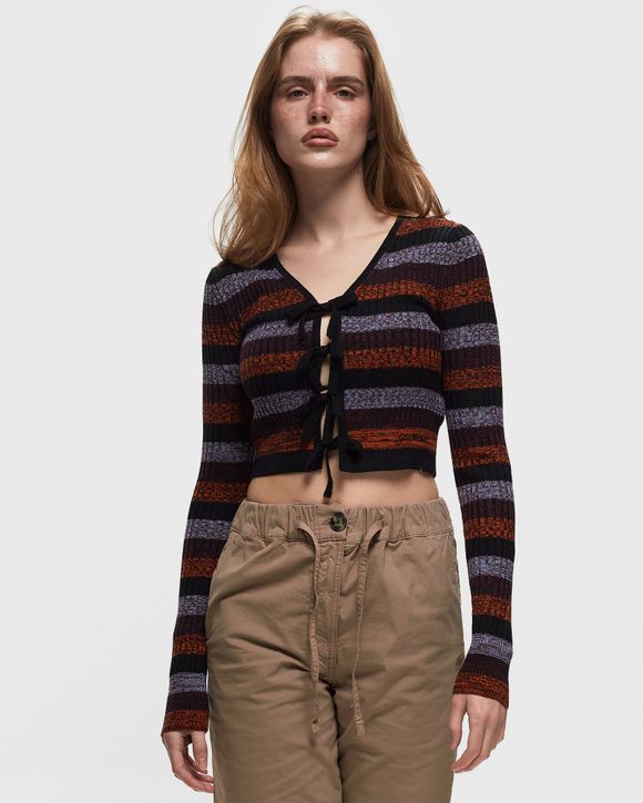 Sprayed Merino Rib Cropped Cardigan
