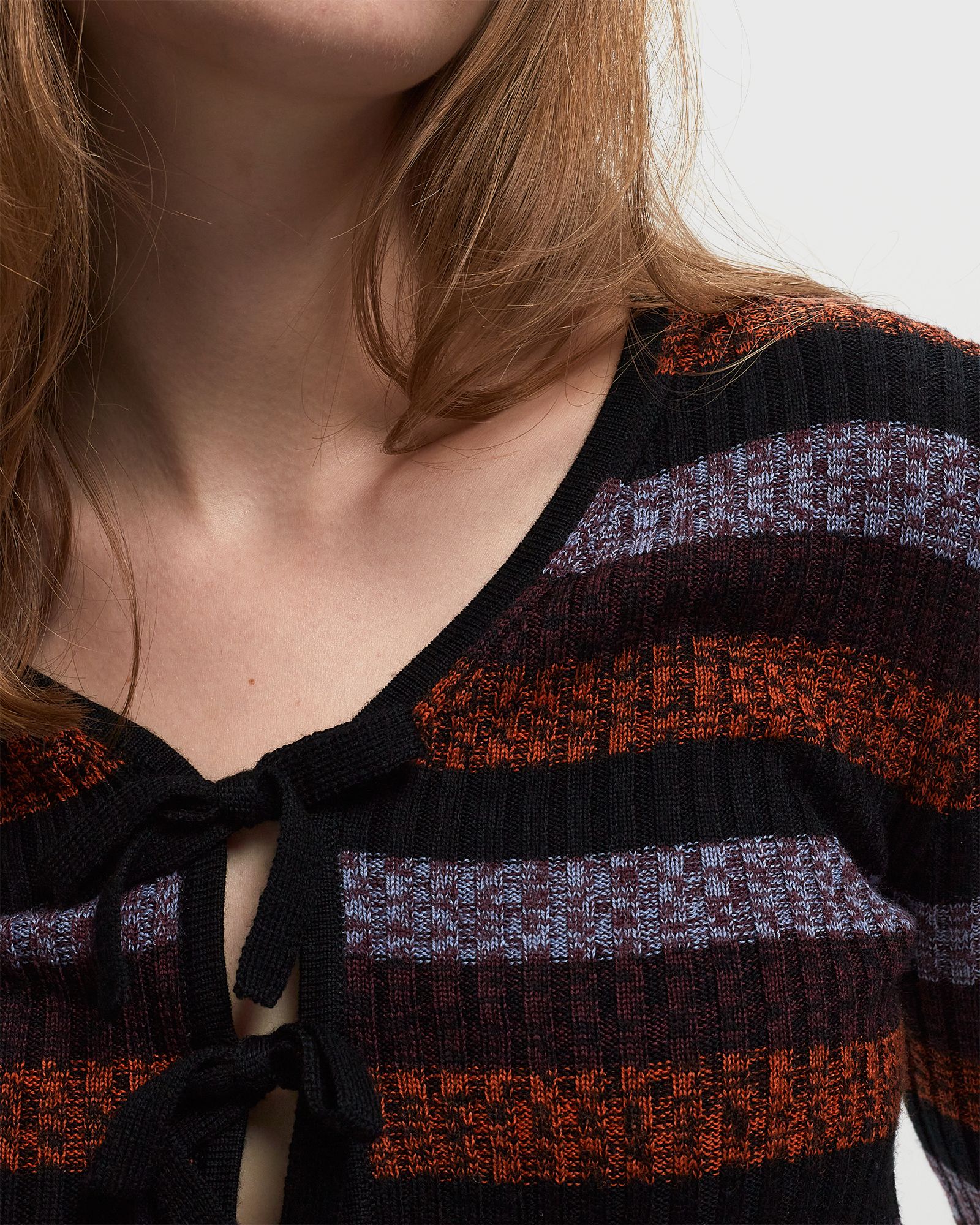 Sprayed Merino Rib Cropped Cardigan