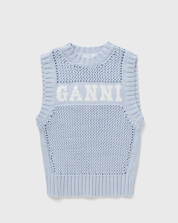 Ganni Cotton Rope Vest Blue | BSTN Store