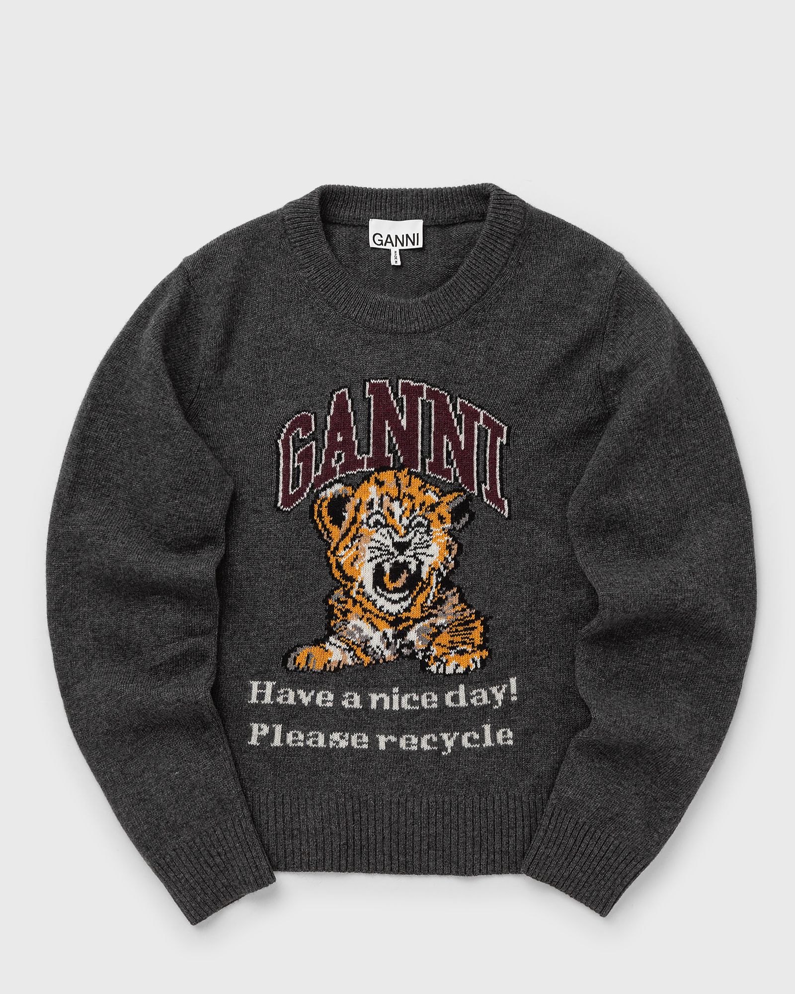 Graphic Wool Mix Tiger Crewneck
