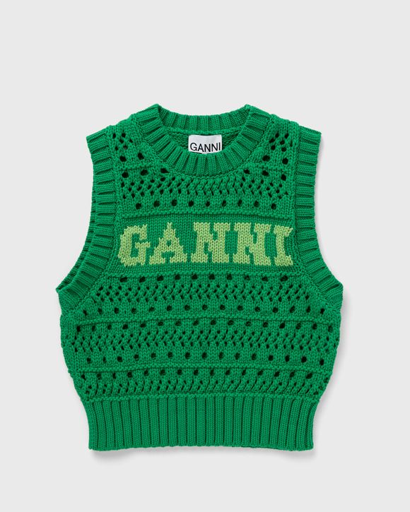 Ganni Cotton Rope Short Vest Green | BSTN Store 