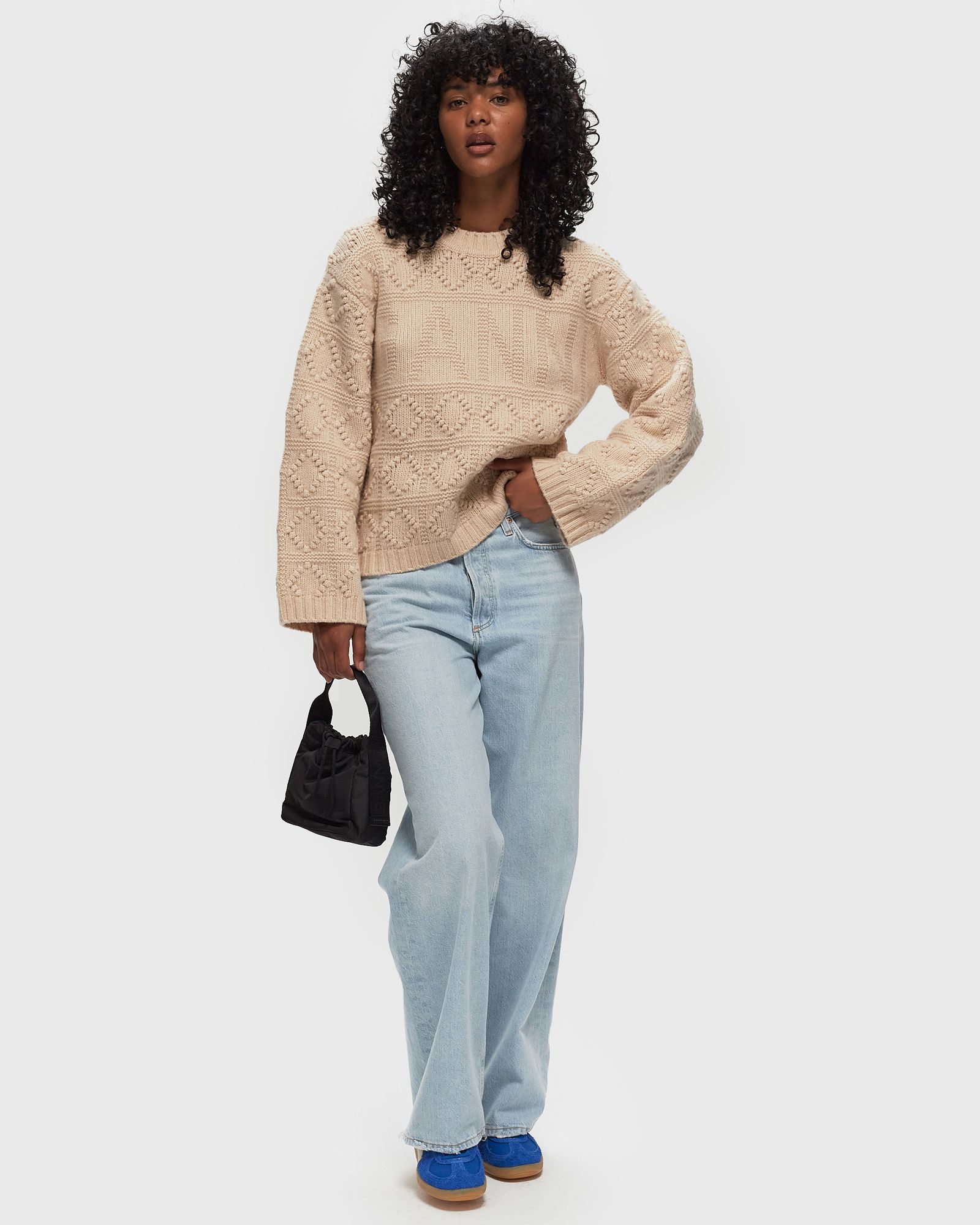 Wool Cotton Bubble O-Neck