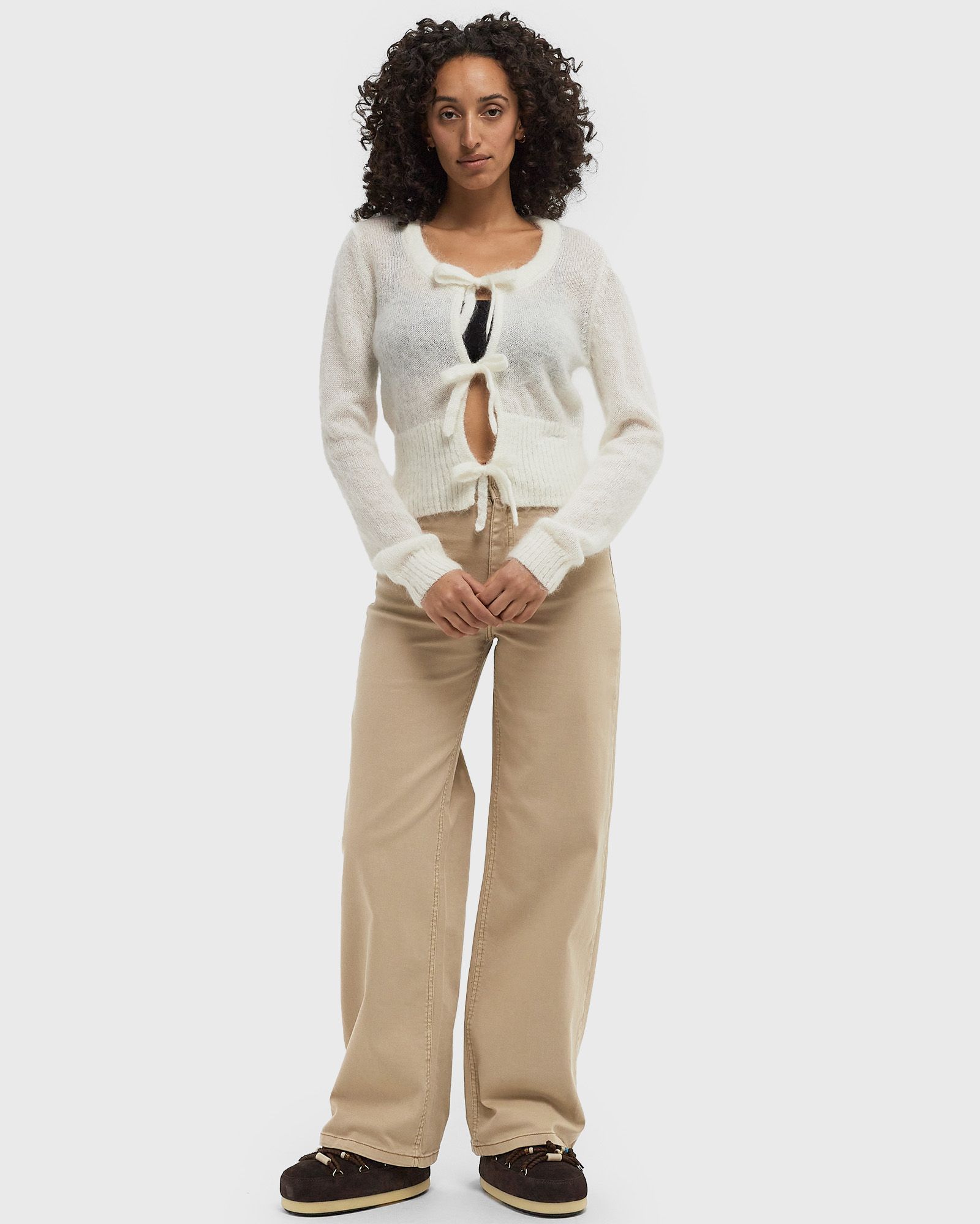 Light Mohair Tie String Cardigan