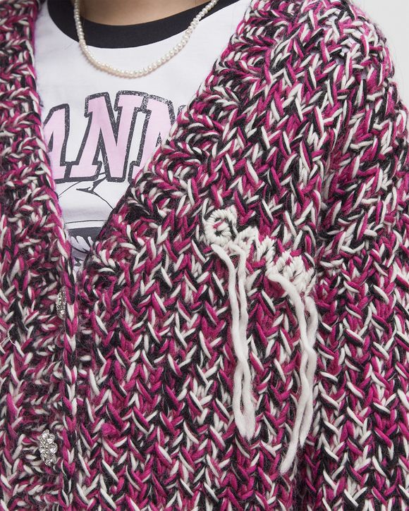 Graphic Wool Handknit Cardigan