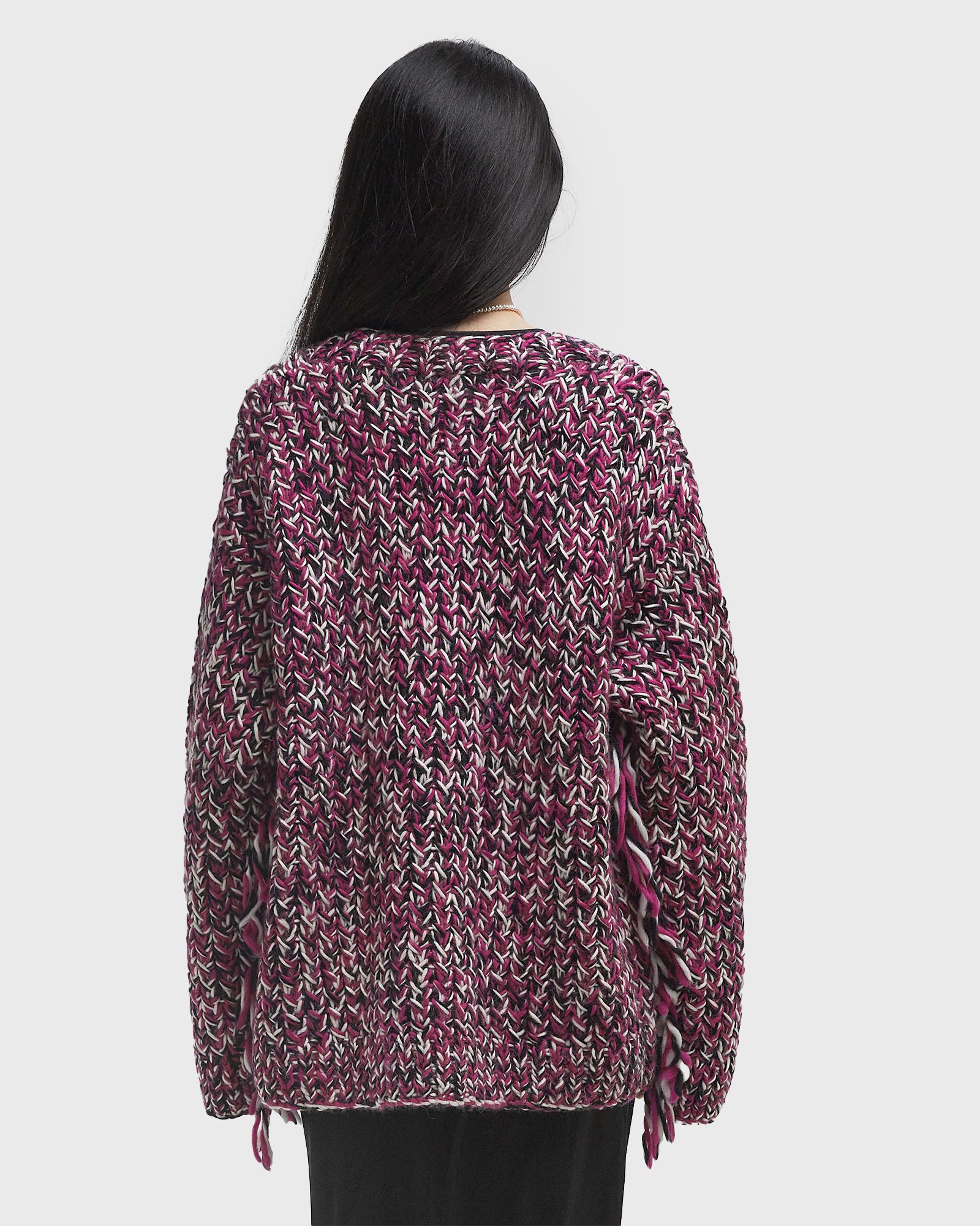 Graphic Wool Handknit Cardigan